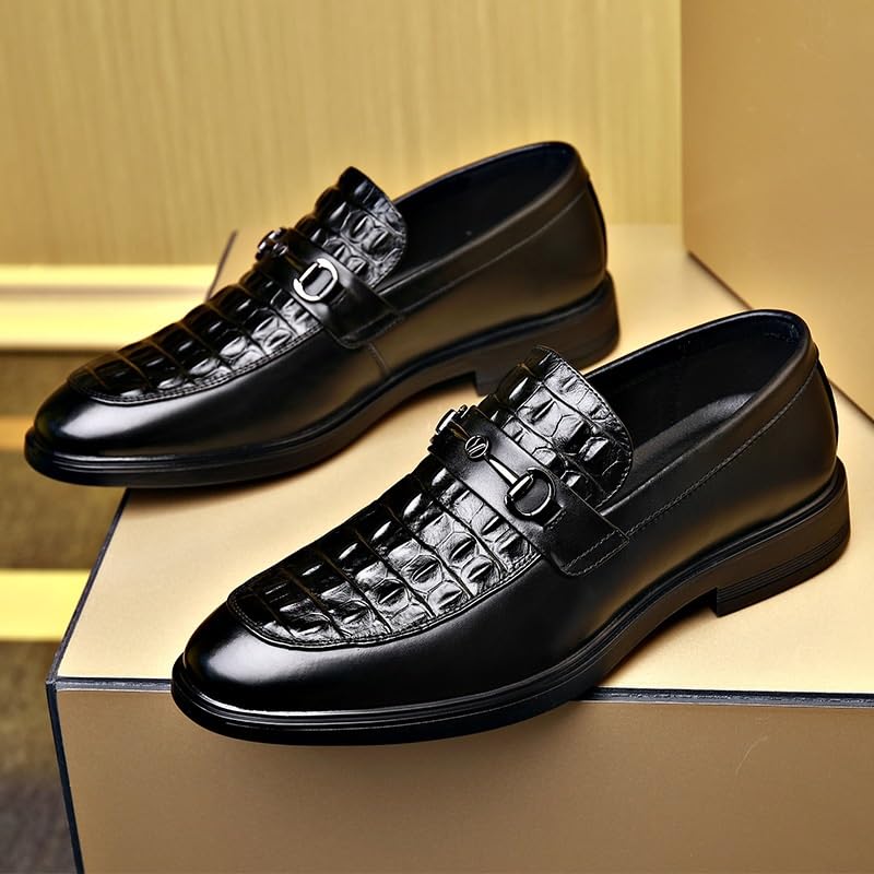 Men's Dress Shoes Leather Casual Height Increasing Breathable Rubber Sole Slip Party4