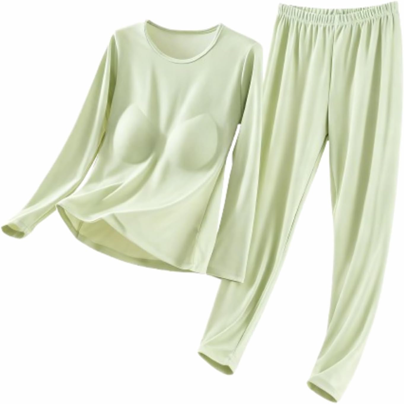 FZYLQY Thermal Underwear for Womens Long Johns Top with Built-in Bra and Bottom Cold Weather Warm Base Layer Leggings Sets
