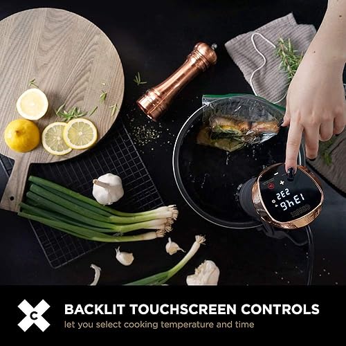 Miniatura 3 de Crux Sous Vide - Cocina de precisión, cocina lenta de estilo profesional saludable, bomba silenciosa de 360 grados, pantalla táctil retroiluminada,