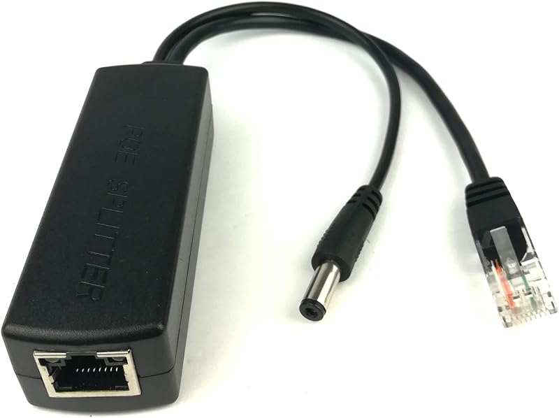 DC 5V 2.4A Active PoE Splitter Power Over Ethernet 5.5x2.1mm | 10/100Mbps, Compliant with IEEE802.3af With 2.5KV isolation