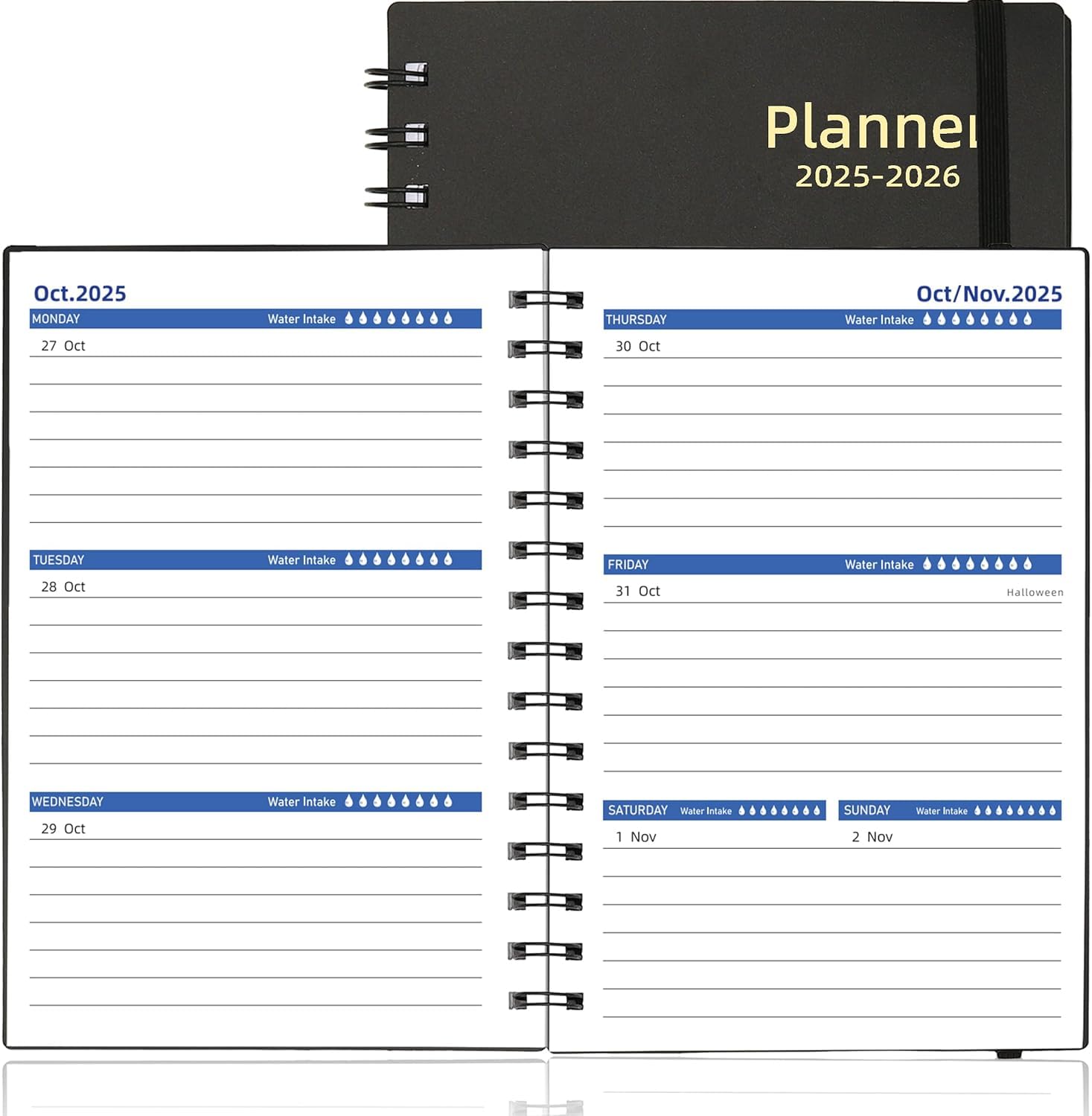50 Pcs Daily Planner 2025-2026, Weekly & Monthly Planner from Jul 2025-Dec 2026, 18 Month Calendar, A5 Size, Black