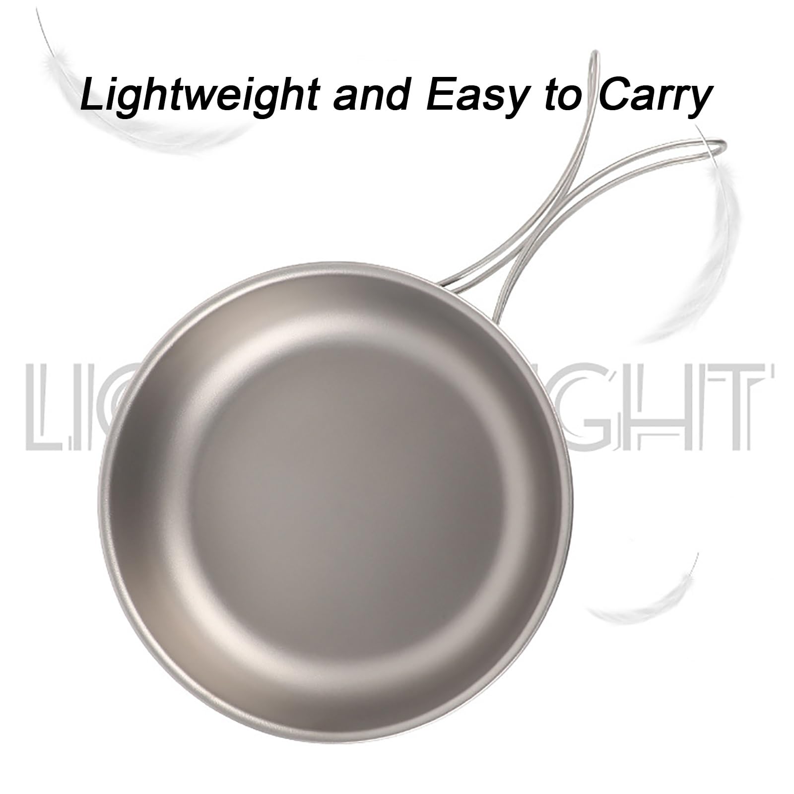 GAUDIO Gavetta Scout, Casseruola in Titanio, Pentole Campeggio, Accessori Campeggio Portatile con Manico Pieghevole da Viaggio, Kit di Cucina (Size : 12.2in/31cm)