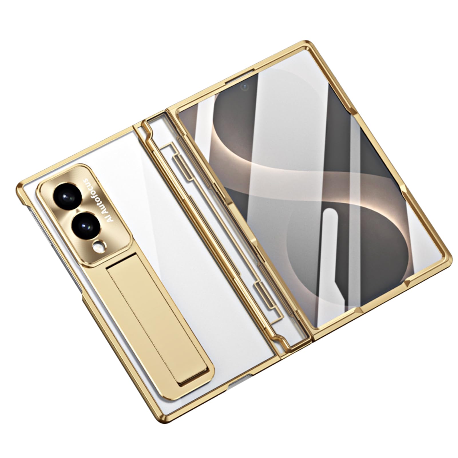Staffa Caso Per Samsung Galaxy Z Fold 8, Placcatura Cerniera Trasparente | Proteggi Schermo Resistente ai Graffi Fotocamera Guscio Anti Ingiallimento Leggero PC Copertura