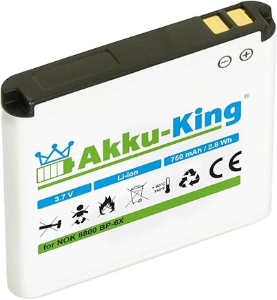 Akku-King Li-Ion bater?a para Nokia 8800, 8801 Sirocco - como BL-5X, BP-6X, BL-6X - 750mAh