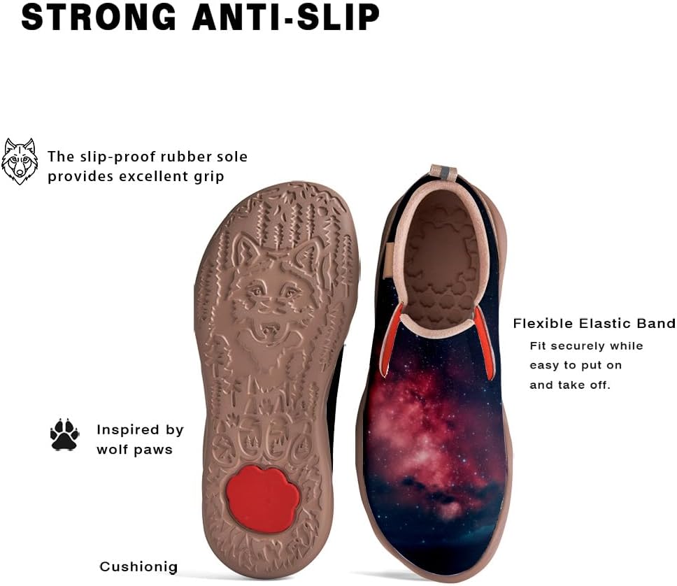 Slip On Loafers for Kids Boys Girls Art Painted Shoes Lightweight Anti-Slip Walking Travel Sneaker Starry Sky