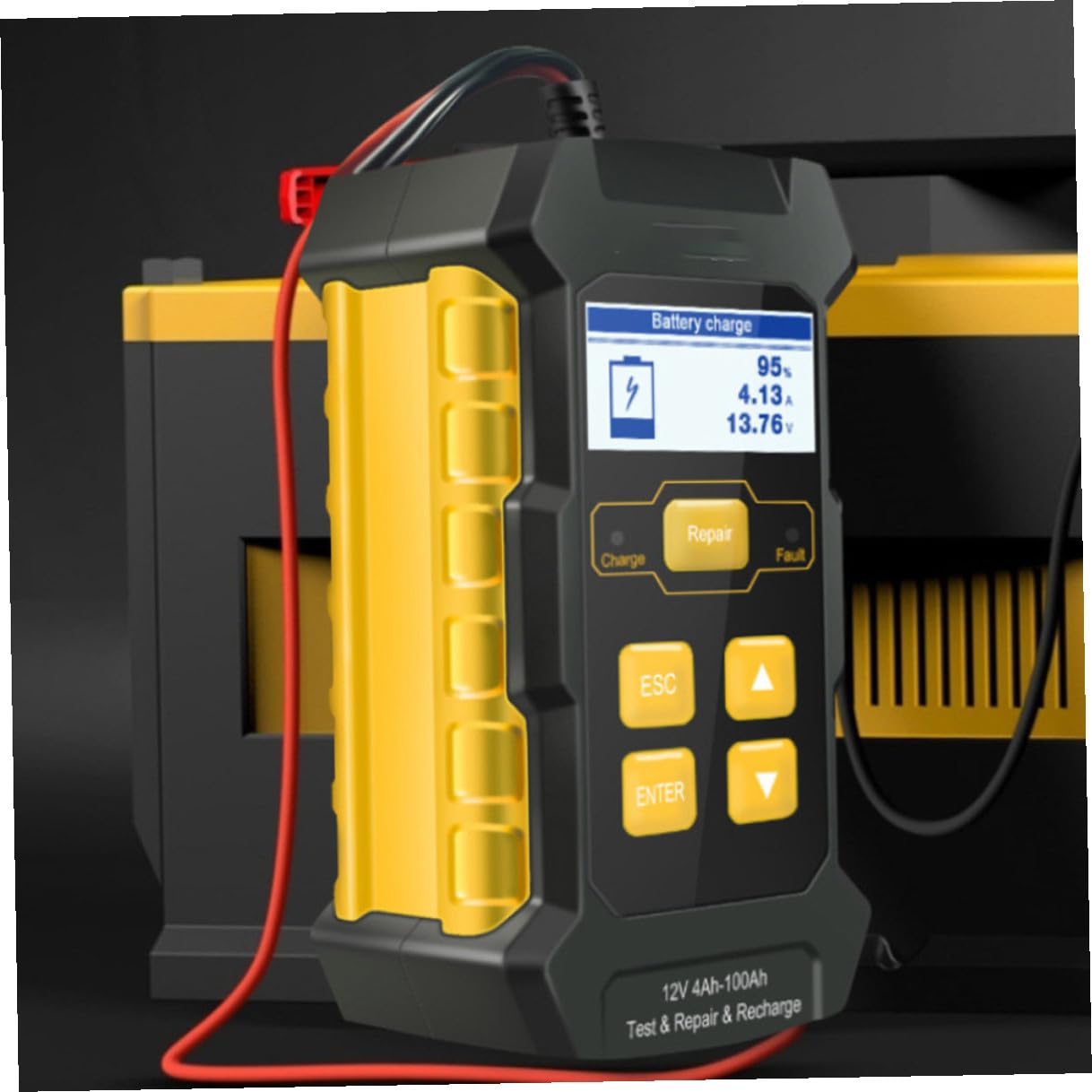 Testeur de Batterie Voiture 12v Jaune Lecture Rapide, Technologie de Test