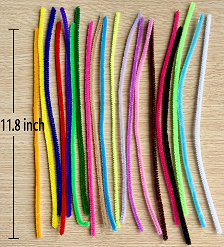 Acerich 300 Pcs Pipe Cleaners 20 Colors Chenille Stems Diy Art Craft Decorations (7 Mm X 12 Inch) #TOP6