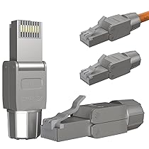RedStar24 Connettore RJ45 Senza Attrezzi CAT 7 (Set 4 Pezzi) – Plug Ethernet LAN Schermato per Cavi AWG 22-24 (CAT6a, CAT7) – 10 Gbps – Montaggio Facile e Veloce