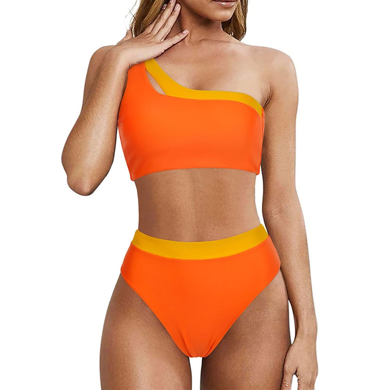 Costume da Bagno da Donna Bikini da Donna Costume da Bagno Sexy Monospalla Push-up Leopardato A Vita Alta Costumi da Bagno Costume da Bagno Bikini (Color : B5100-3, Size : M)