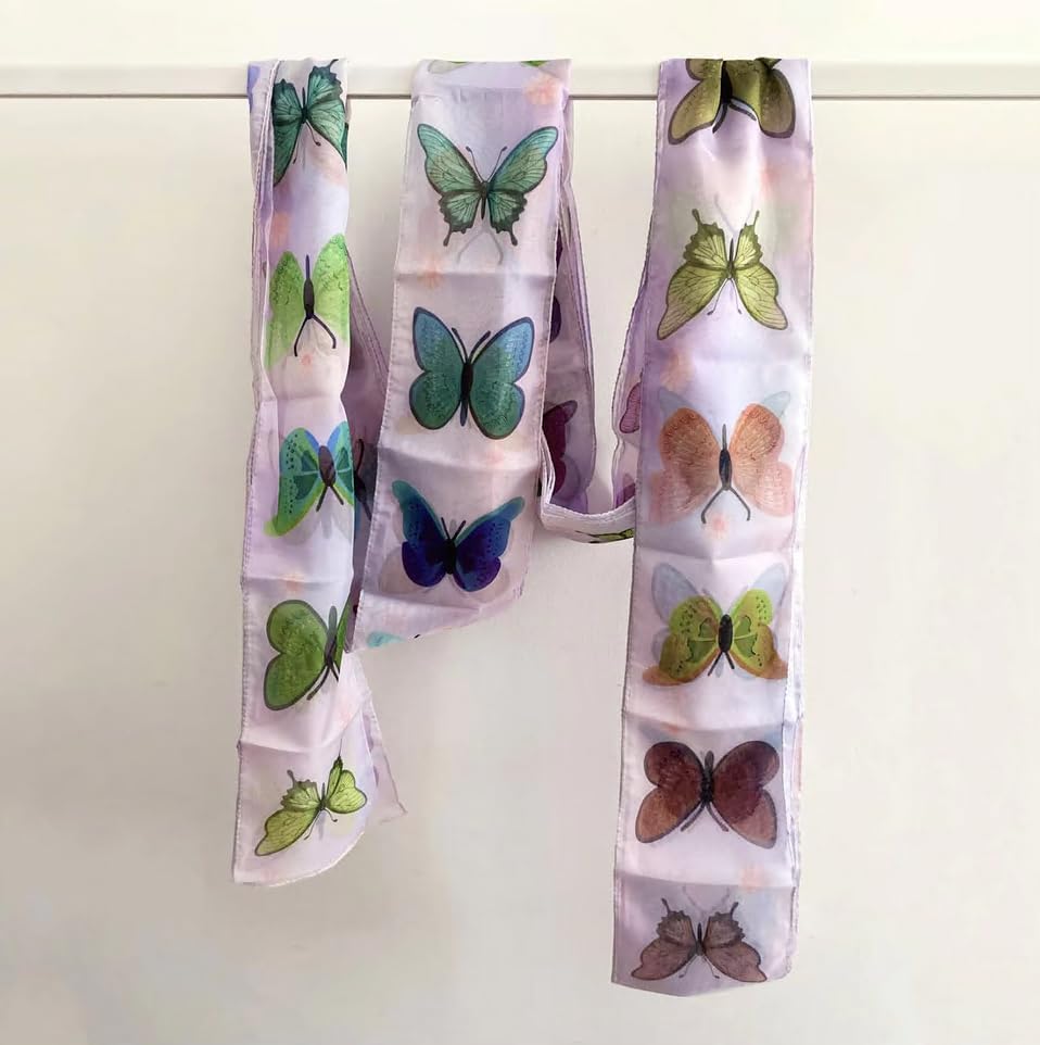 SUMAG Extra-Long Chiffon Silk Scarf Magic Tricks (15 m×16 cm/49.21 ft×6.3 in) Long Silk Streamer Butterfly Pattern Stage Party Magic Accessories Props for Magicians