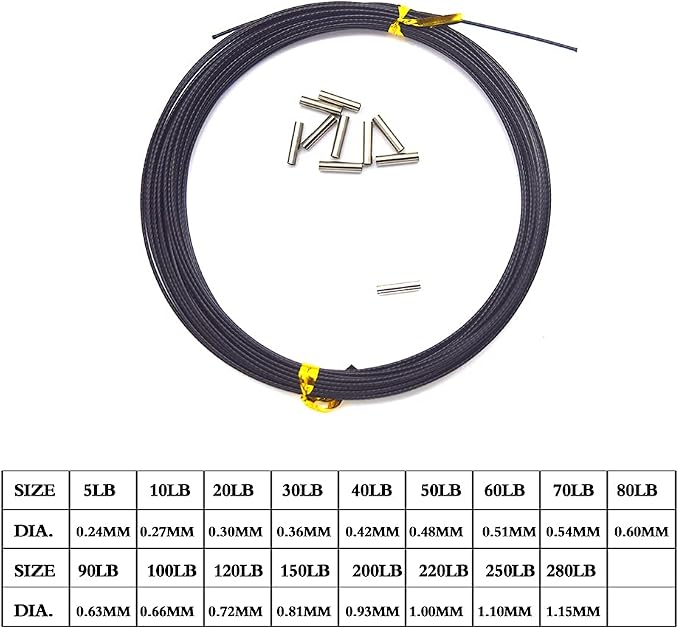 Línea de Pesca Nylon 50LB con 10 Crimps miniatura 5
