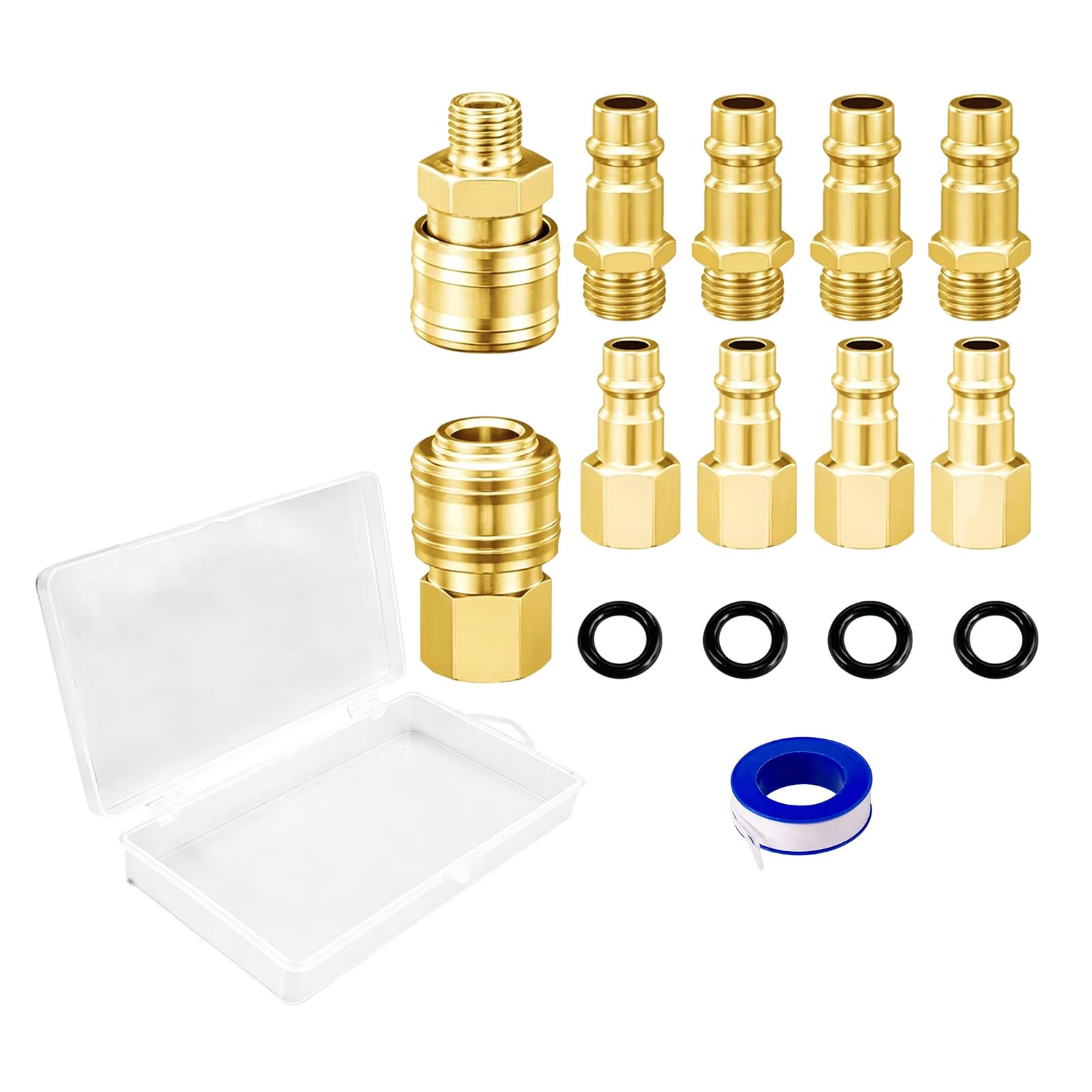 Pxzh Iron Copper Plated 10Pcs Industrial Iron Compressor Coupler European Connection 1 / 4Inch Quick Coupling Compressed Coupling For Sealing High Efficiency
