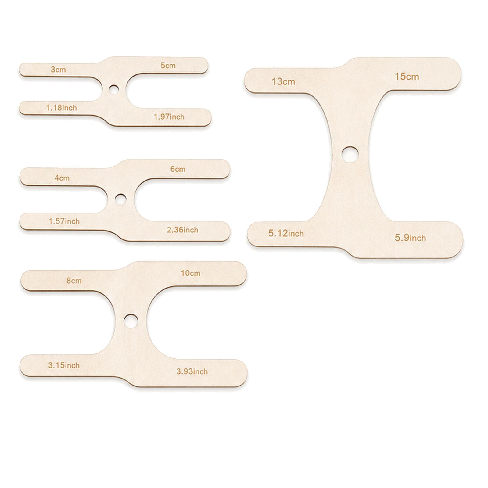 ApexPine 4 Pcs Wooden Pompom Makers, 8 Sizes H-Shaped Knitting Tool