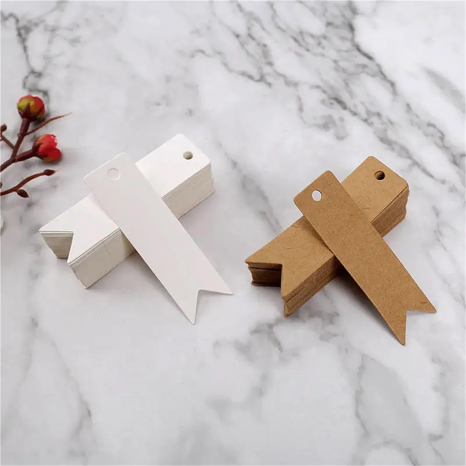 Etiqueta colgante de papel Kraft hecha a mano, texto en blanco, etiqueta cartón, 100 Uds Para Regalos
