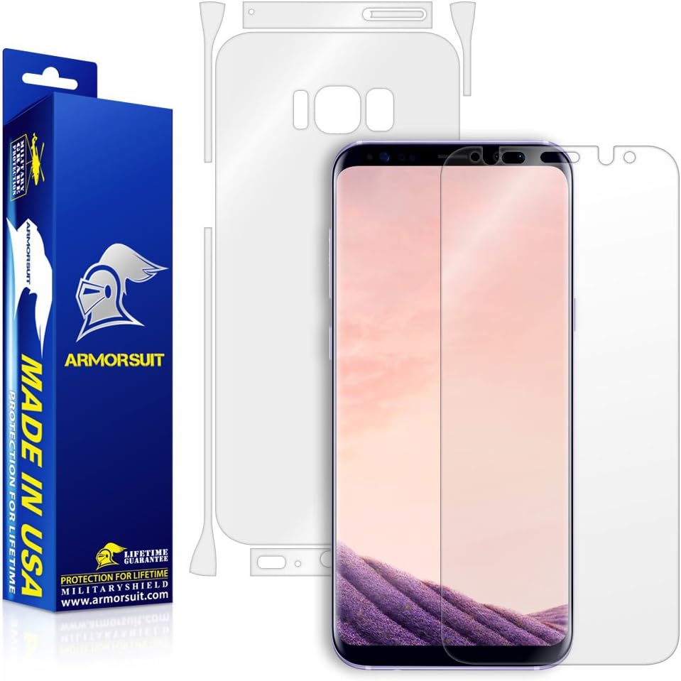 ArmorSuit MilitaryShield Full Body Skin Film + Screen Protector For Samsung Galaxy S8 Plus HD Clear Film - Made in USA
