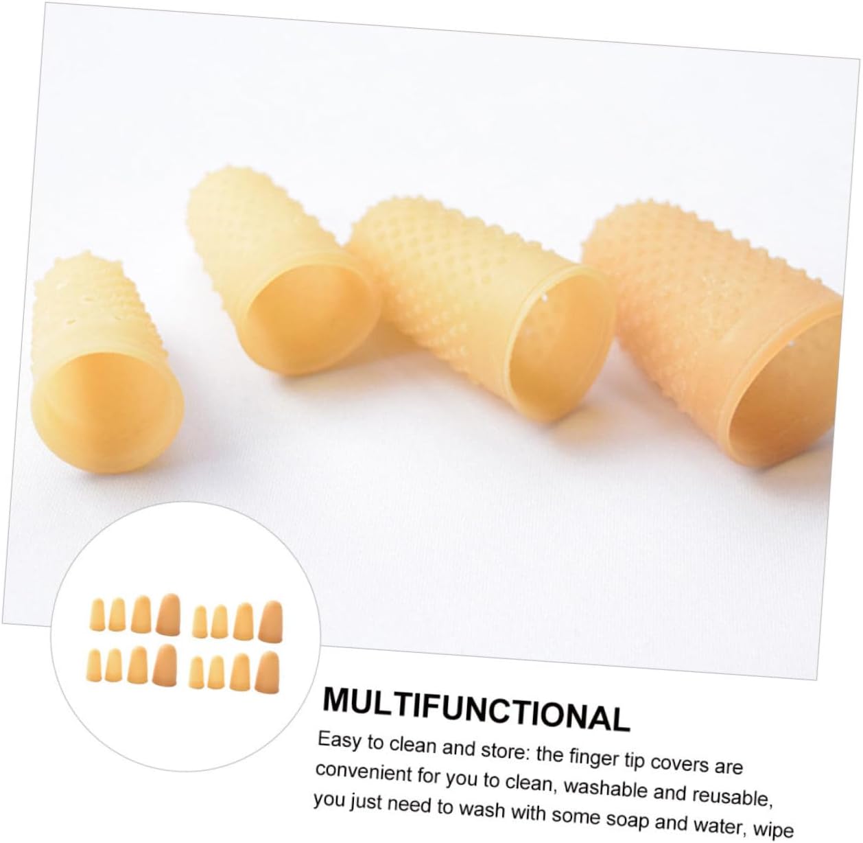 FOMIYES 25pcs Rubber Fingertip Covers Skidproof Finger Protectors Counting Finger Caps for Nail Polish Protector for Hot Glue