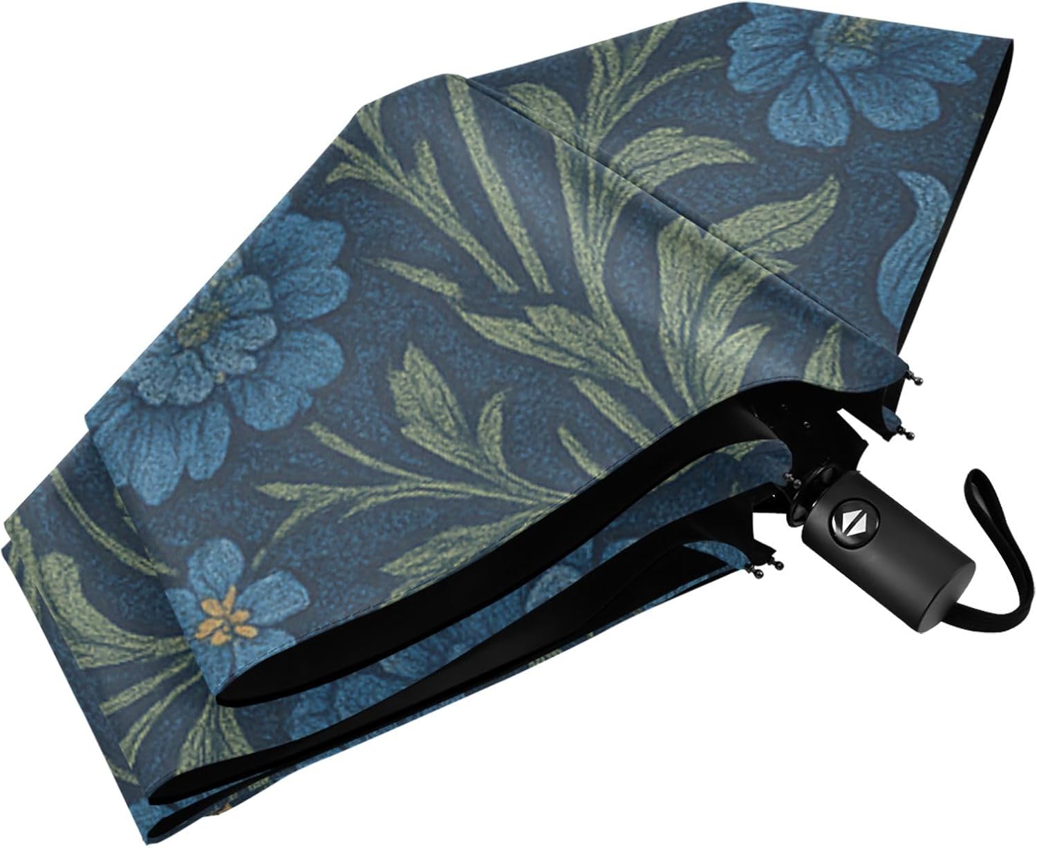 UV50+ William Morris Indigo Floral Pattern automatic umbrella in the beach with patterned case umbrellas for rain large auto open sombrillas de lluvia