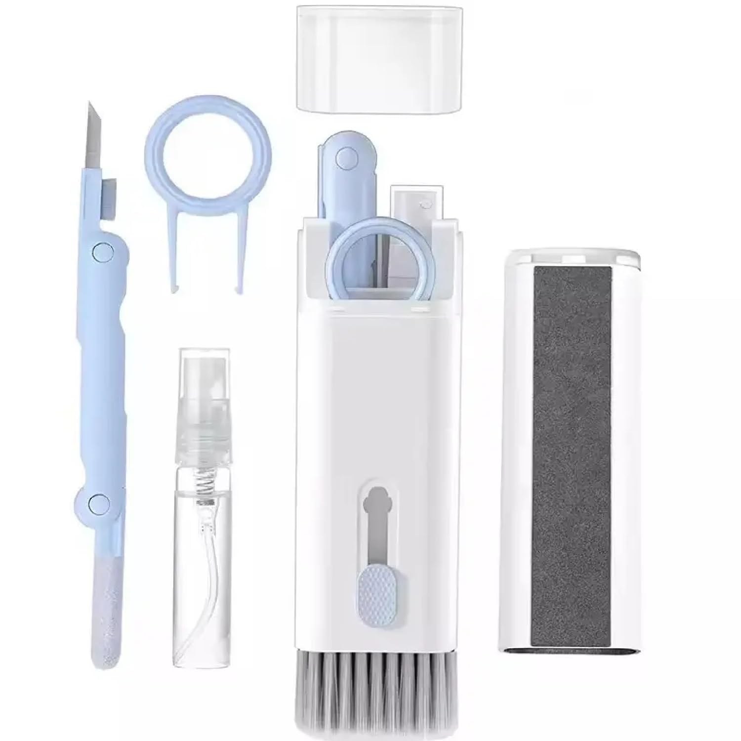 Krivyah ENTERPRISE 7 in 1 Electronic Cleaner kit Cleaning Kit for iPad iPhone Airpods Monitor Screen Keyboard Dust Brush Including Soft Sweep Airpod Cleaner Pen Key Puller & Spray Bottle (Multicolor)-image-3