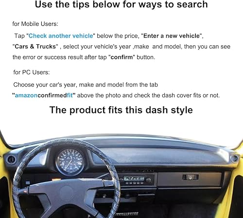 Miniatura 2 de Yiz Funda para tablero de instrumentos de automóvil, para VW Volkswagen Super Beetle (Negro) J154