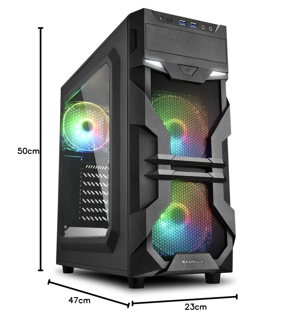 Sharkoon VG7-W RGB 4044951026869 Obudowa PC, Czarna