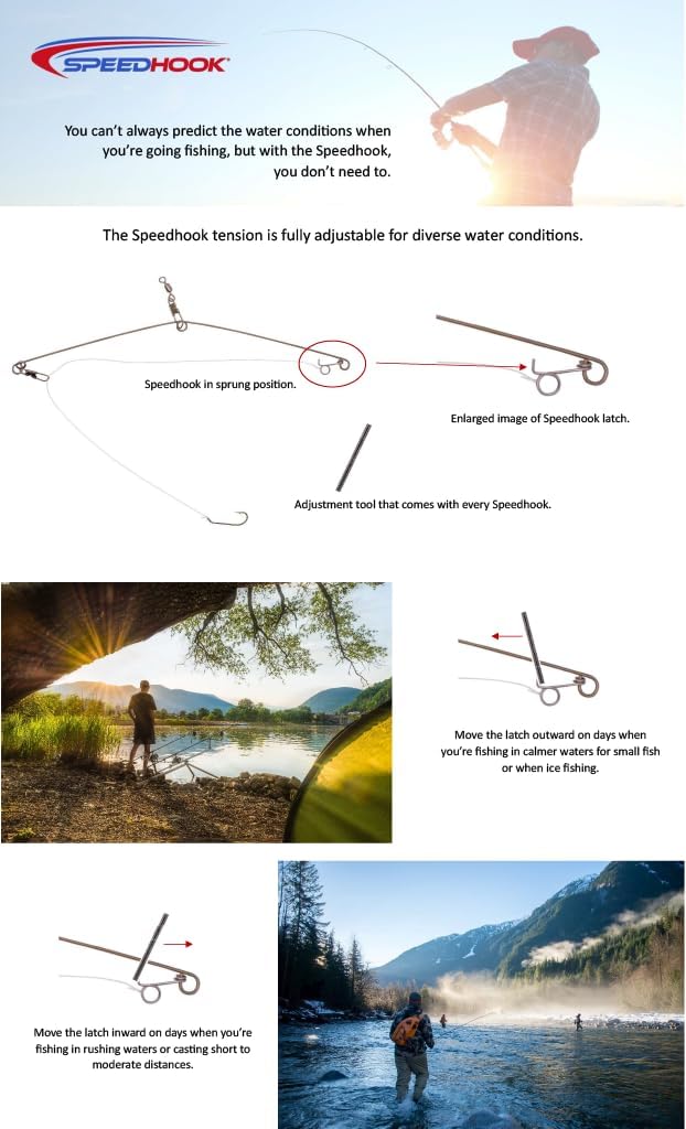 Spring Loaded Fishing Hook, Made with Stainless Steel Stress Relieved Wire Form, Automatically Sets Hook