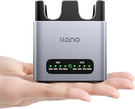 llano EN-EL15C Camera Battery 20W Fast 2-Slot Charger, Compatible with Nikon Z8 ZR Z7II ZF Z6III Z7 Z6II Z6 D850 D810A D7500 D750 D7200, D7100, CNC Aluminum Material, 2.8H Full Charged