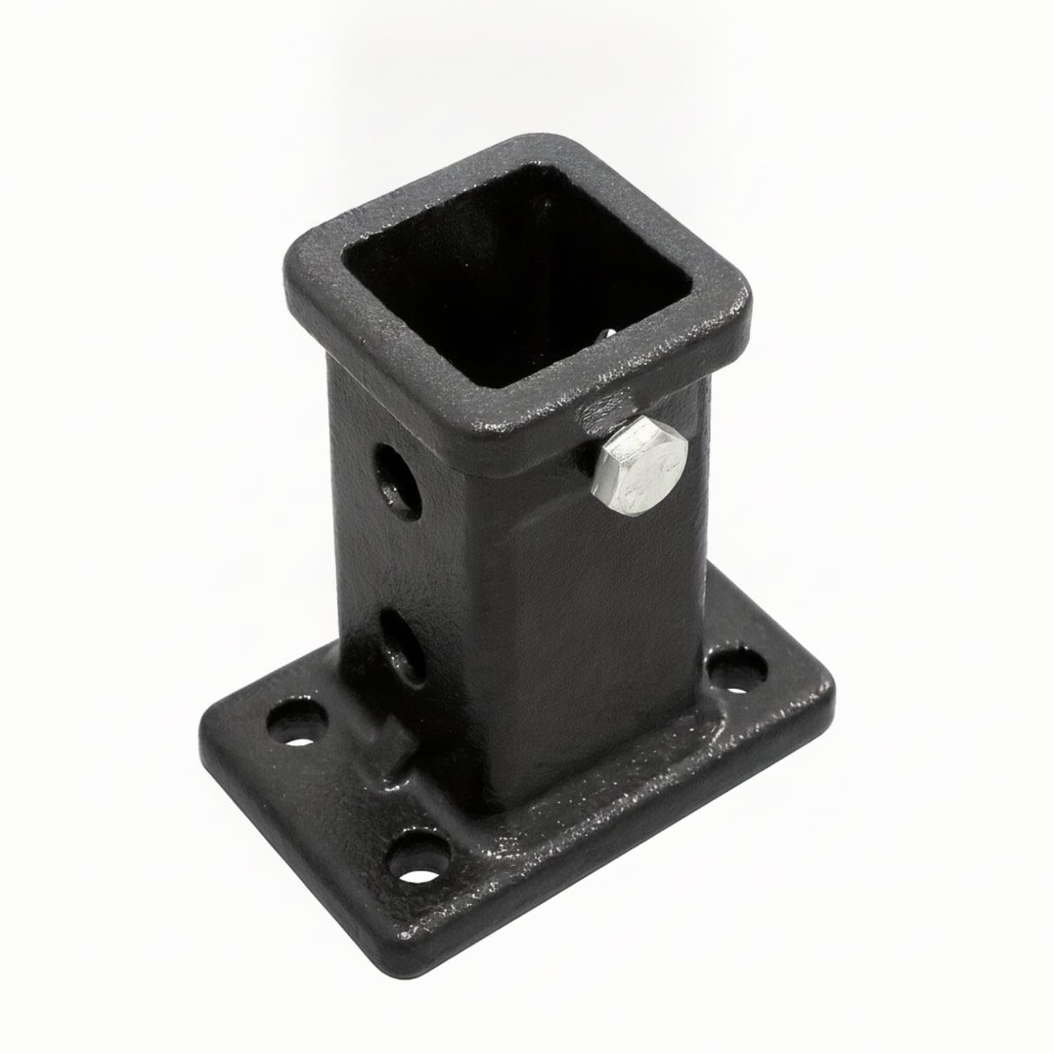 Square Trailer Hitch Receiver Sleeve Black Receiver Sleeve with Hex Bolt Sturdy Hitch Adapter Heavy-Duty for DIYers, Mechanics, Towing, Workshop, Cast Square Port-image-36