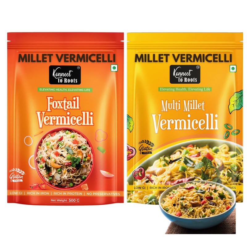 Konnect To Roots Millet Vermicelli 400gm |No Maida Semia/Sewai Veggie Delight Ideal For Weight Loss |Foxtail & Multi Millet Vermicelli |Pack Of 2 (B0CQ32RW9P) Amazon Price History, Amazon Price Tracker
