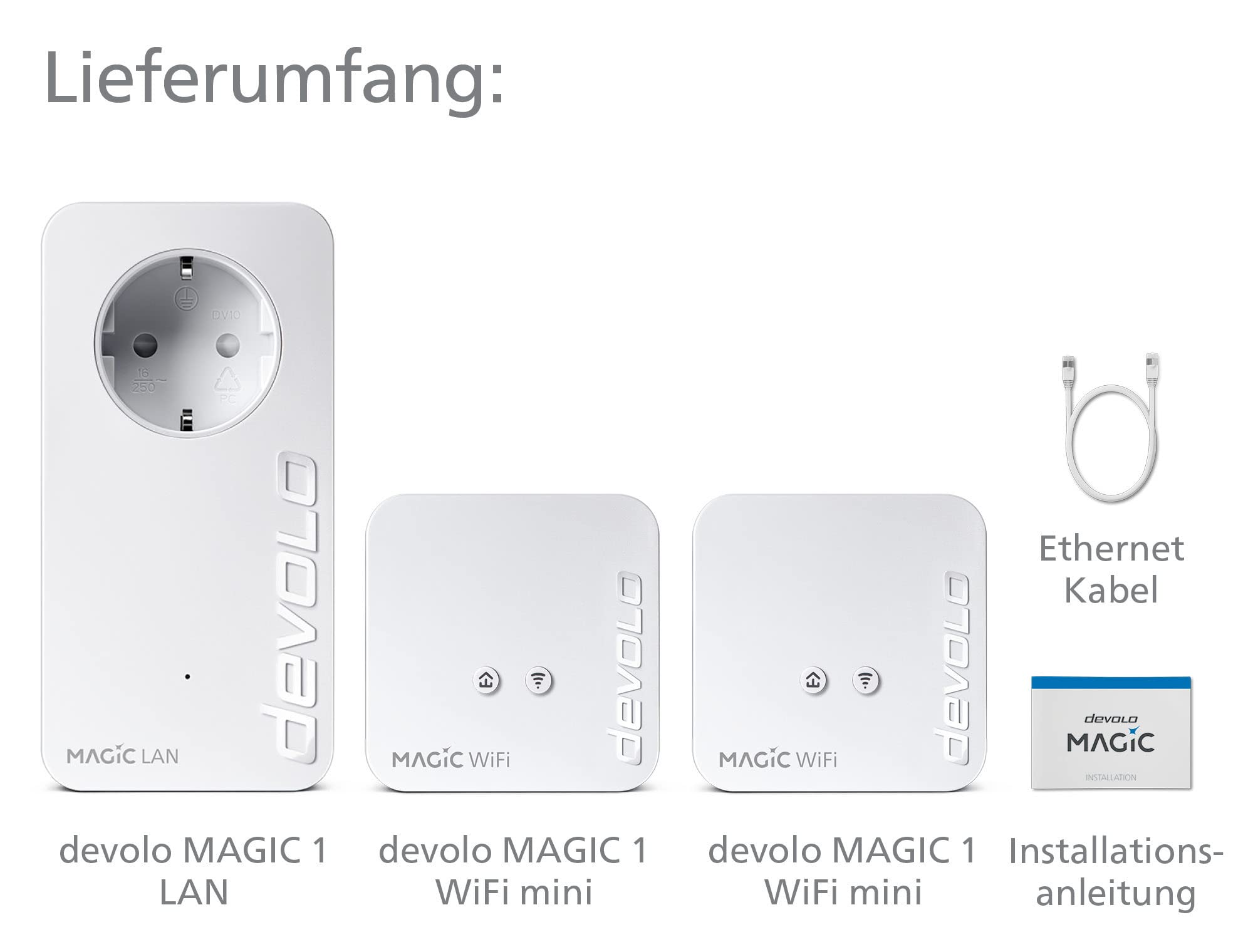 Devolo Magic 1 WiFi Mini Multiroom Kit (1200 Mbit, G.hn, Powerline + Wi-FI, Mesh), 8570