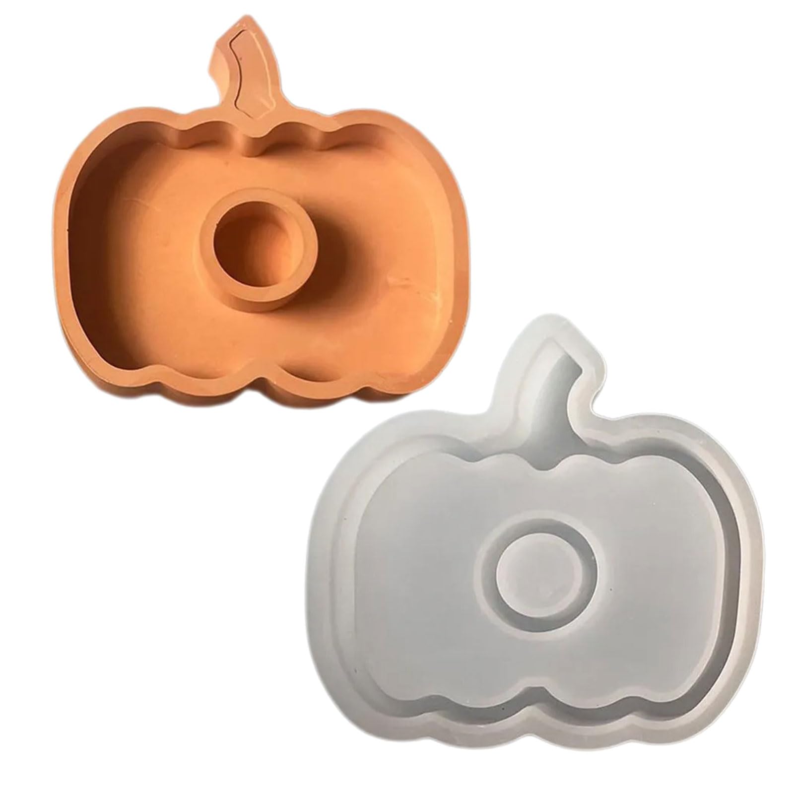 Xjdzineq Pumpkin Silicone Stand Molds Epoxy Resin Molds for Candlestick Pillar Stand Jewelry Tray Home Decoration Silicone Tray Mold