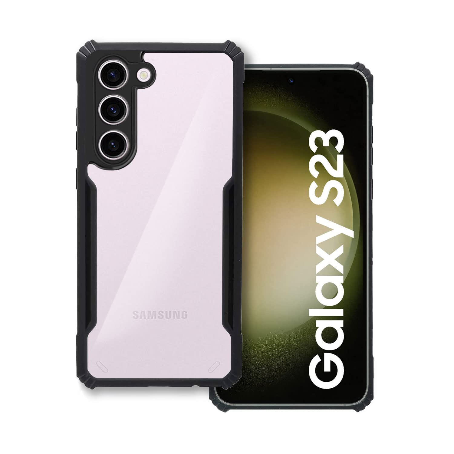 Amazon Brand - Solimo 360 Degree Protection Black Border Back Cover for Samsung Galaxy S23 - Black (B0BWGHQKD4) Amazon Price History, Amazon Price Tracker
