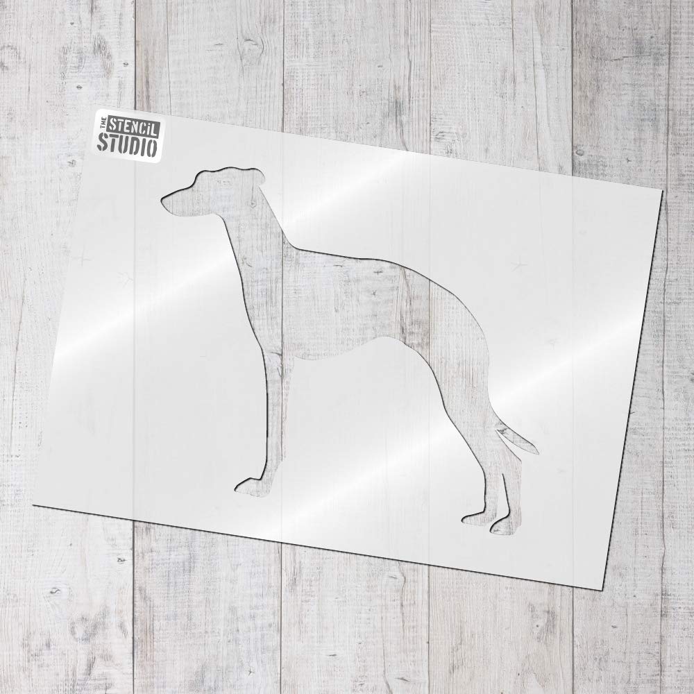 The Stencil Studio Ltd - Greyhound Stencil - Reusable Stencil - Size Small (A4) (10144S)