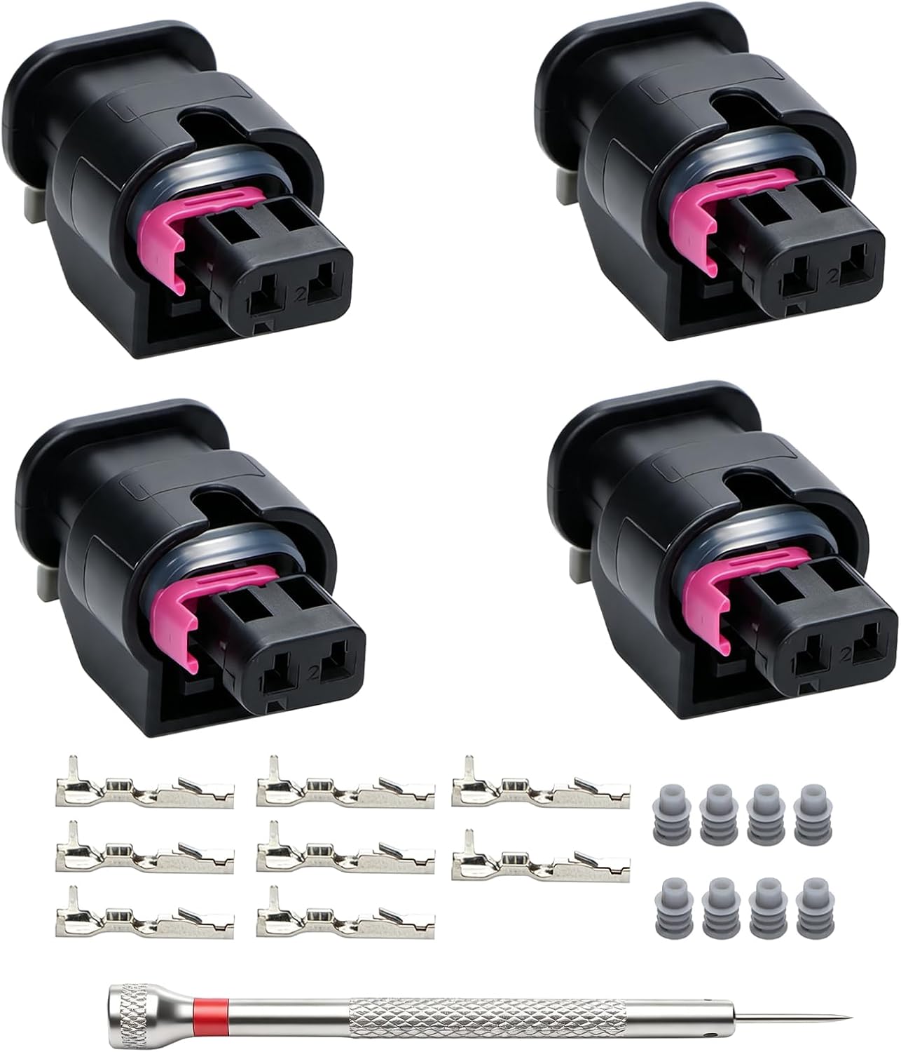 4Pcs Ignition Coil Connector Plug Wiring Repair Kit Compatible with 2013-2020 Chrysler 200 Dodge Dart Fiat 500X Jeep Cherokee Compass Renegade Promaster City L4 2.4L