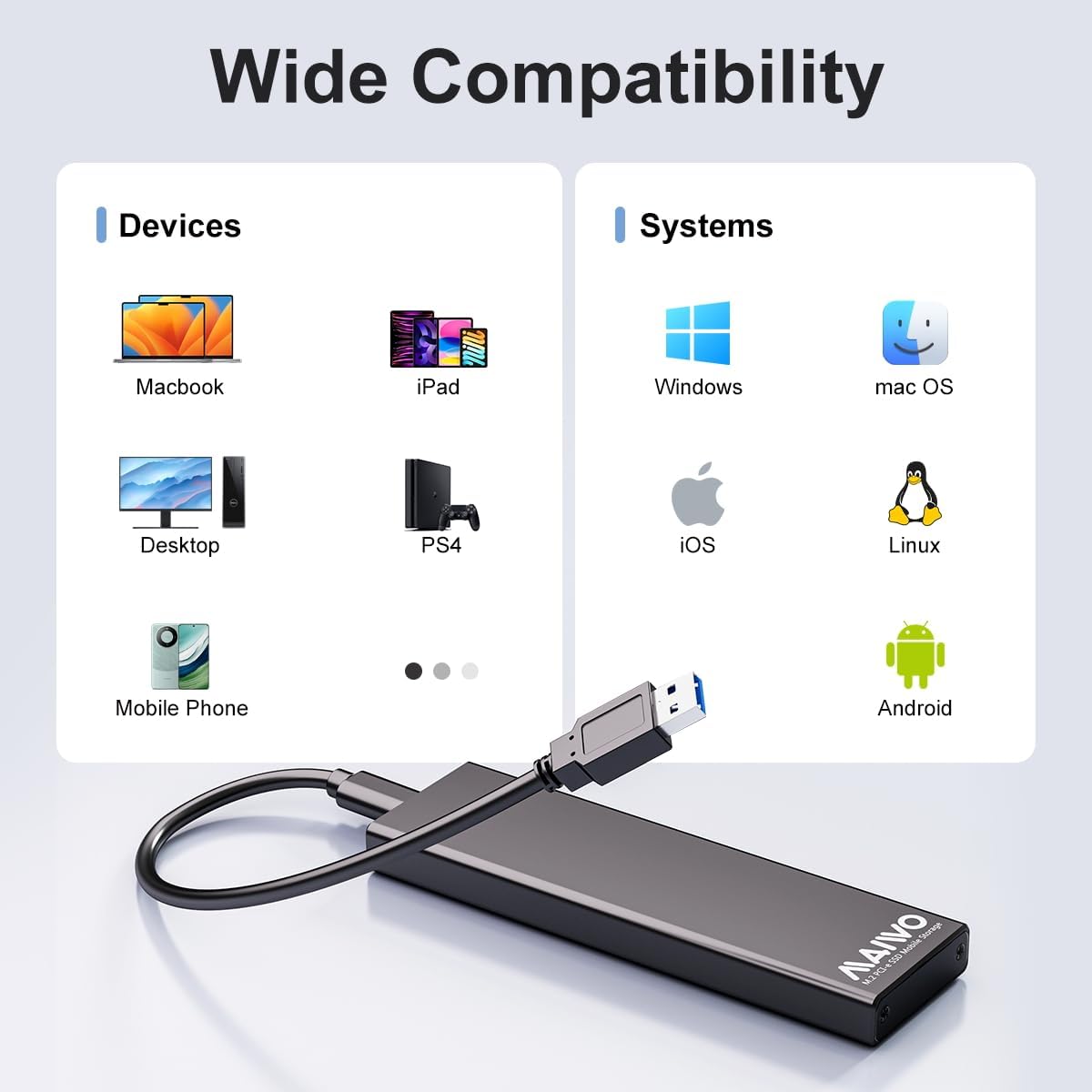 MAIWO M.2 SATA SSD Enclosure showing heat dissipation components