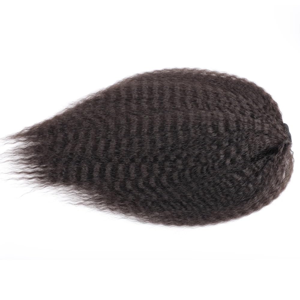 afro loki, kucyk ze sznurkiem, odporne na wysokie temperatury włókna syntetyczne, głęboko kręcone, puszyste, do codziennego użytku (naturalna czerń, 61 cm)