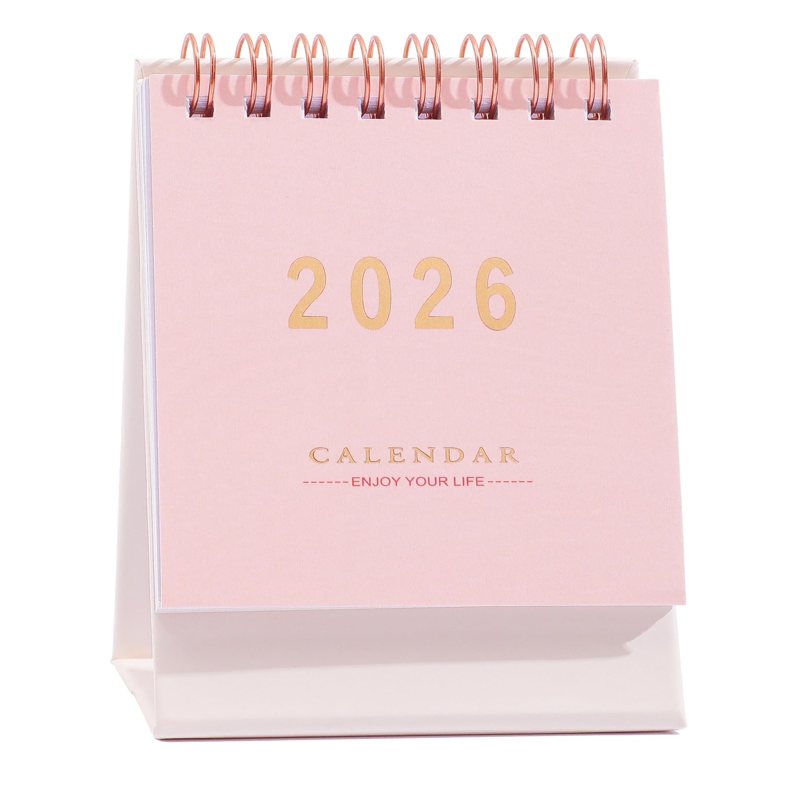 Mini Desk Calendar 2026, Standing Flip Academic Year Small Desk Calendar- Use Jan to Dec 2026 Monthly Desktop Calendar- Thick Paper Twin-Wire Binding