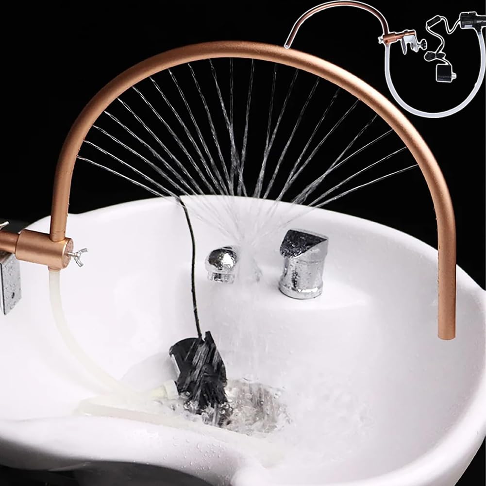 HYQNG Head Spa Water Circulation Frame, Head Spa Equipment Frame 180° Adjustable, Shampoo Bed Accessories, Water Therapy Water Outlet Frame Waterfall, Massage Salon Equipment Fits Most Shampoo Bowl
