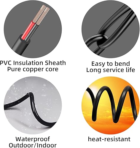 Miniatura 8 de Cable de extensión de alimentación CC de 3.3 pies 5.5 mm x 2.1 mm 18AWG de macho a hembra, cable de extensión de 12 V para cámara de vigilancia