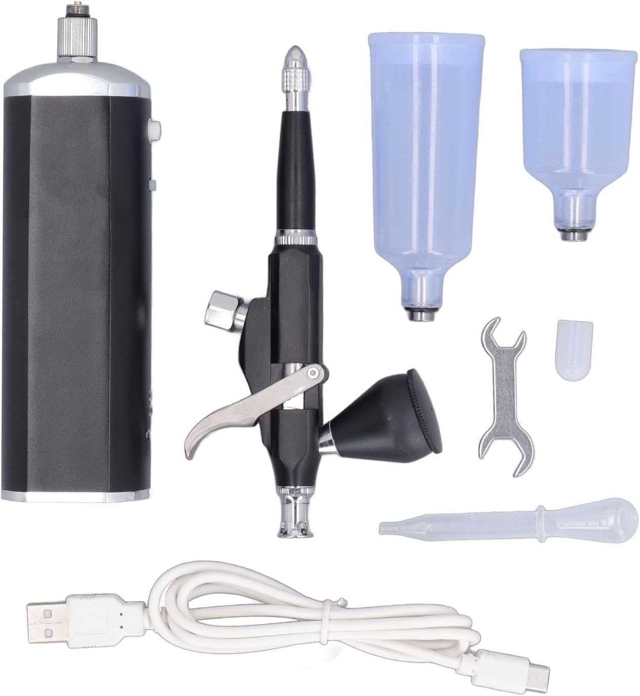 Fafeicy Mini Airbrush Kit, Automatic Start Stop Portable Airbrush with 1500mAh Battery for Painting Nail Art Crafts