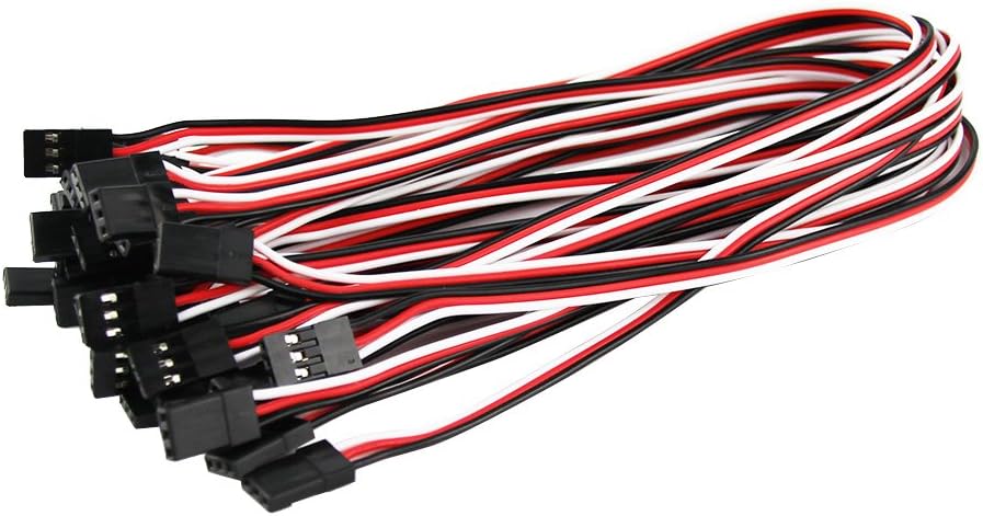 20pcs 26awg 11.81in 30cm 300mm Servo Extension Lead Wiring Cable Male to Male KK MK MWC Flight Control Board for RC Quadcopter (Pack of 20)