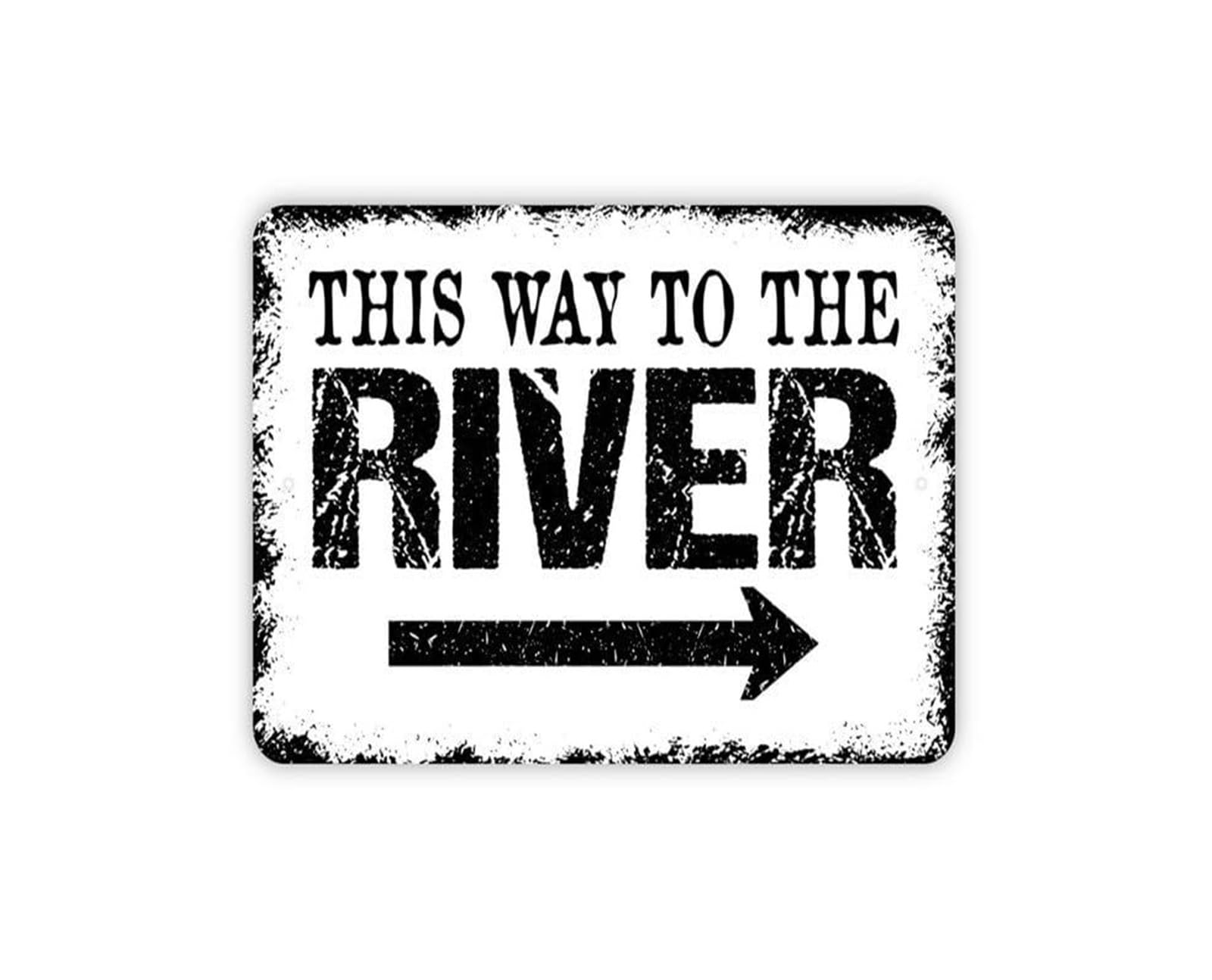 MCQWOMFQAK To The River Sign Vintage Metal Tin Sign with Arrow Rustic Outdoor Direction Sign for Cabin Lake House Campground 8 X 12 inch