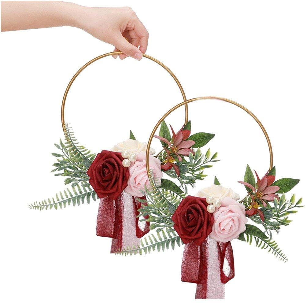 Couronne de fleurs mariage rose artificielle demoiselle d'honneur