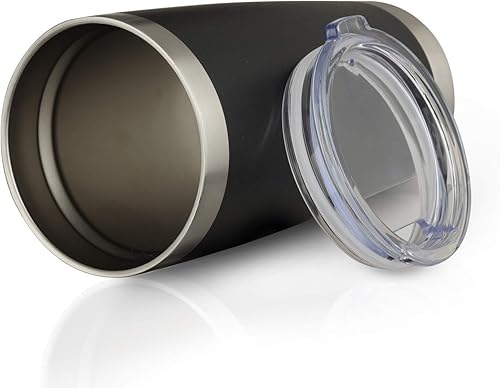 Miniatura 4 de MUCHENGHY Taza de viaje con tapa de acero inoxidable con aislamiento al vacío de doble pared, taza de café aislada de 20 onzas para viajes, 1