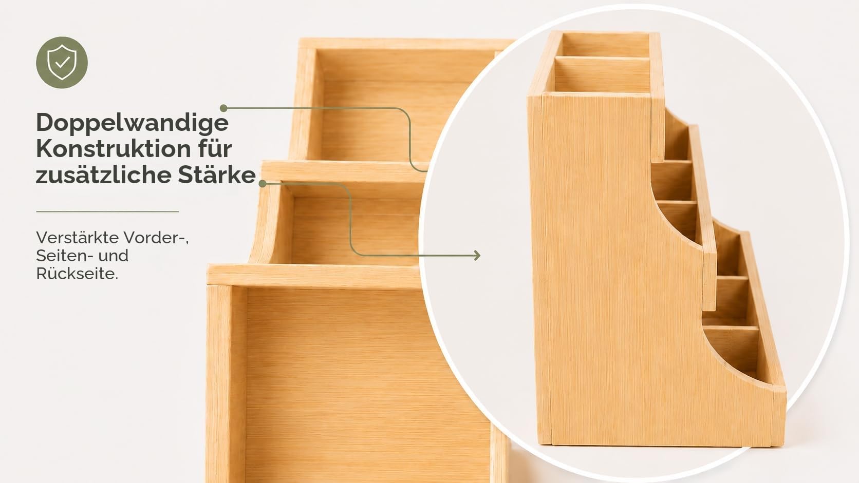 Theodore Teebeutelorganizer aus Bambus - Vertikal, fasst 180 Teebeutel - Teebox aus Holz für Teeaufbewahrung zu Hause oder im Büro - Auch für Zucker und Sahne