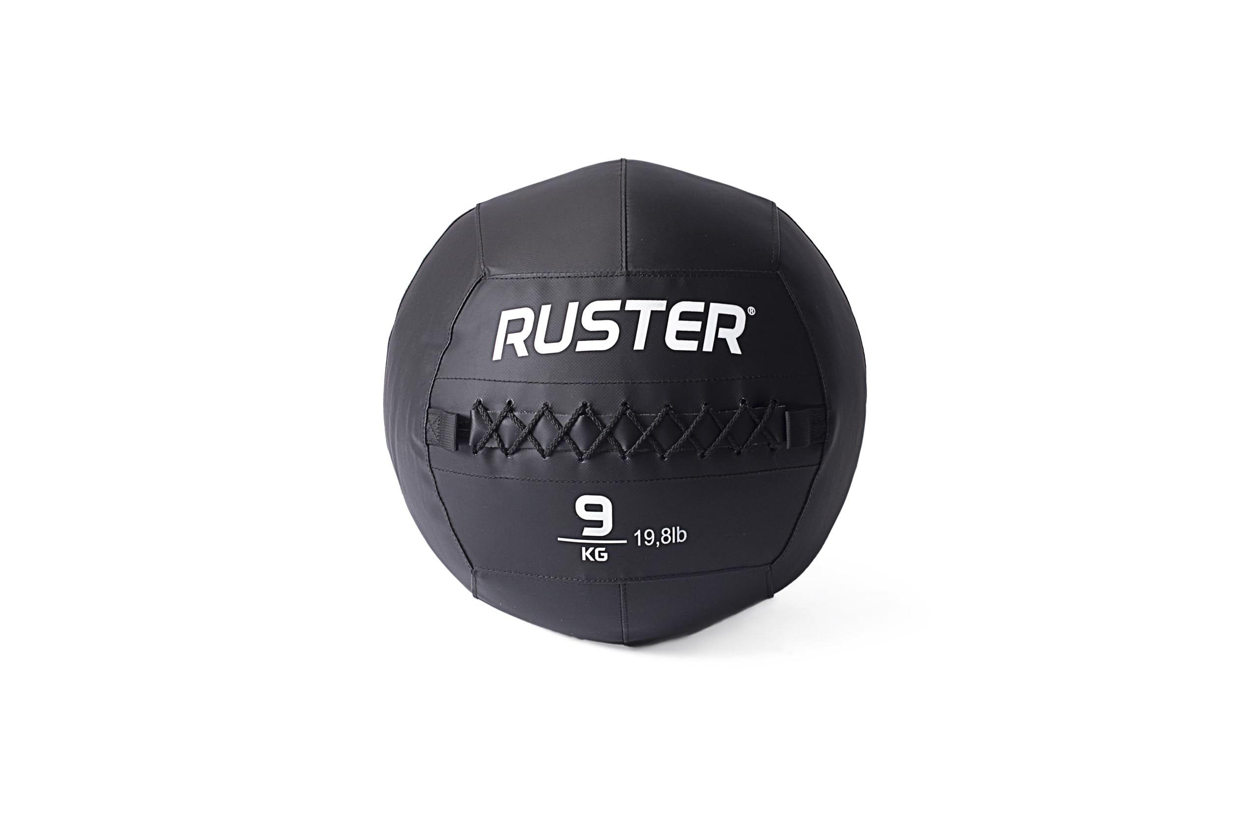RUSTER Wall Ball Black – Balón Medicinal de PVC Antideslizante para Crosstraining y Entrenamiento Funcional | Potencia, Resistencia y Precisión | Disponible de 3 a 15 kg