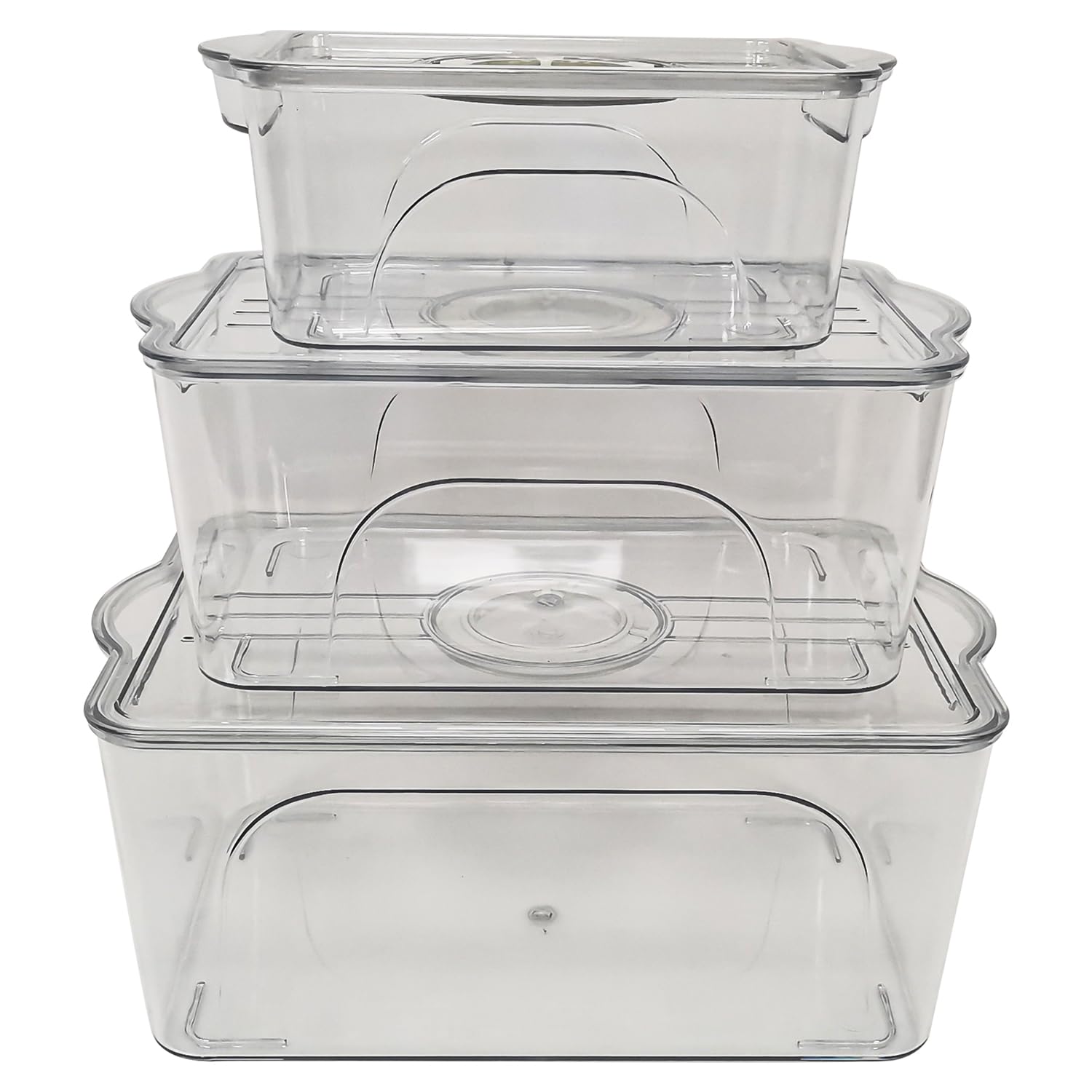 Contenedores de almacenamiento de alimentos con tapas, apilables de plástico transparente con grabadora de fecha para refrigerador, congelador, armario de cocina, organización de despensa 2