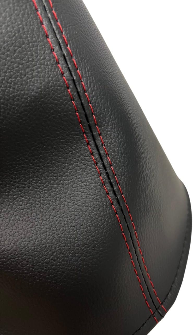 Replacement Shift Boot Cover for Compatible with Pontiac GTO 2004 2005 2006 Black Synthetic Leather - Manual Tansmission Shifter (Made in USA) (Red Stitching)