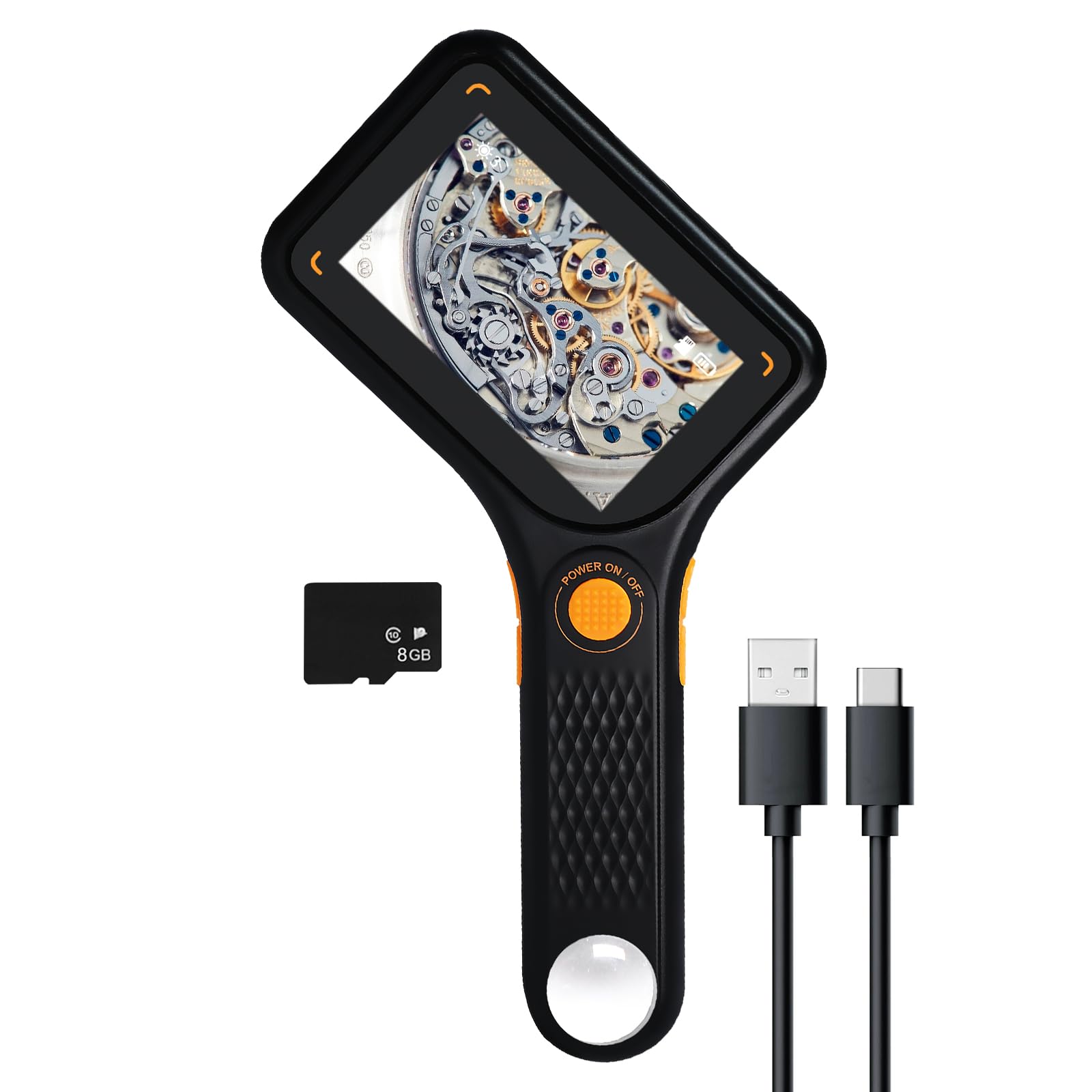 Microscopio digitale portatile 500X con schermo IPS da 3", 8 LED, autofocus, fotocamera 2MP, lente d'ingrandimento ricaricabile, supporto scheda TF, compat. Windows/Mac: ideale per parti, PCB