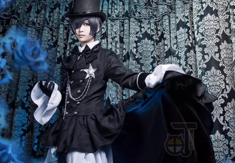 Mange 実物撮影 黒執事 シエル 燕尾服 コスプレ衣装 +帽子 文化祭 変装 
