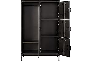 Letaya 55" Steel Metal Closet with 4 Doors and Adjustable Feet